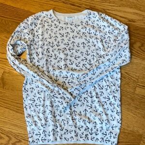 Anchor Print Sweater cream and navy